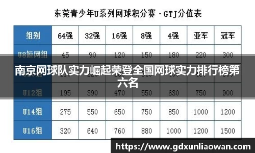 南京网球队实力崛起荣登全国网球实力排行榜第六名
